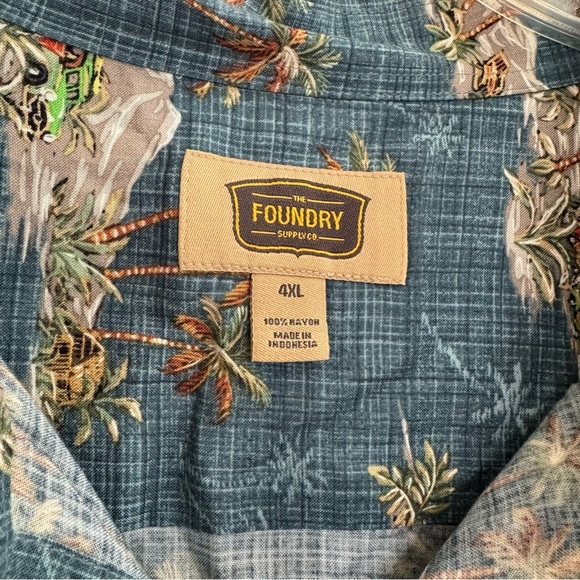 Foundry Hawaii Tropical Shirt Button Up Collar Short Sleeve Size 4XL - Picture 7 of 8